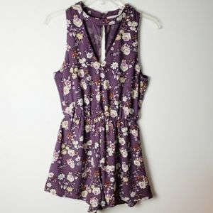 Lush Floral Sleeveless Romper Size S